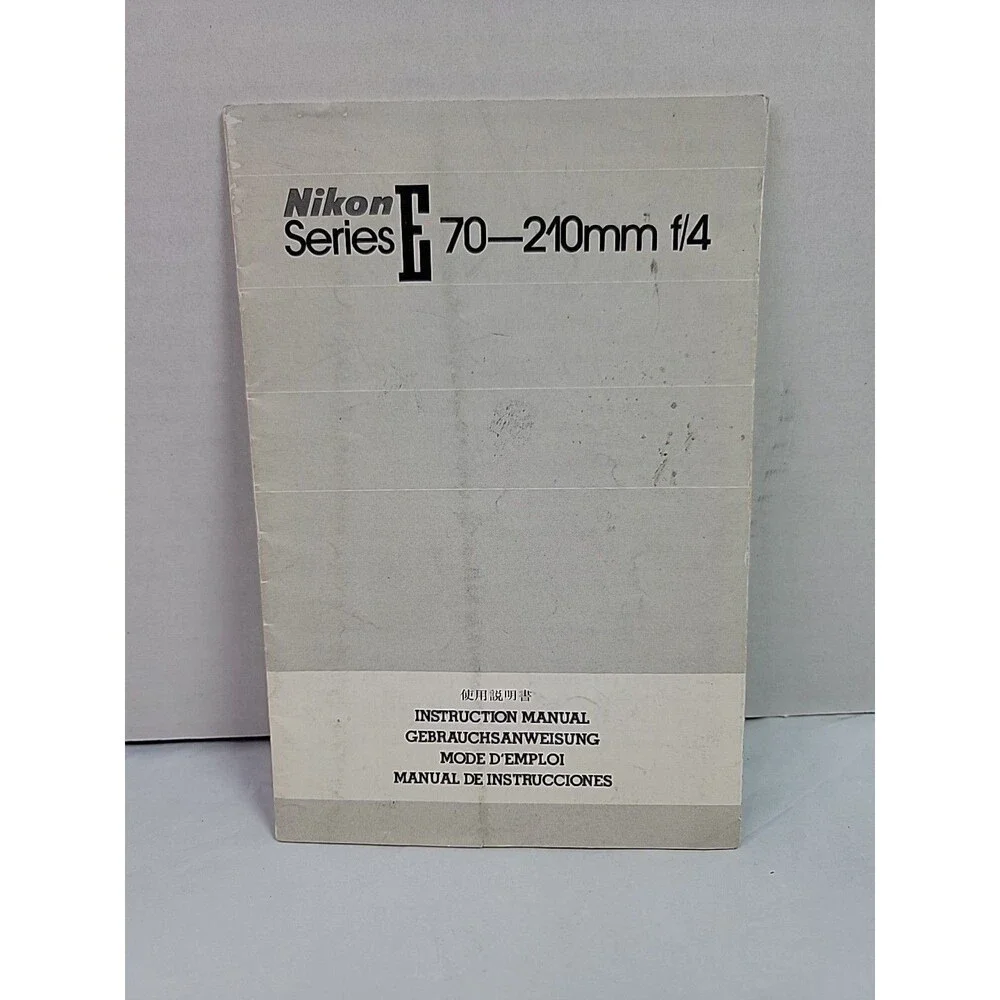 Nikon Series E 70-210mm f/4 Lens Instruction Manual
